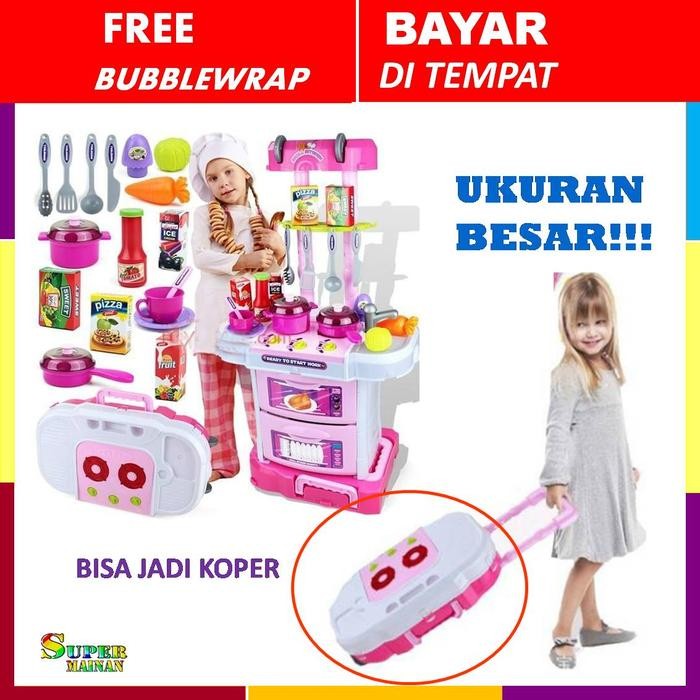 Mainan Anak Perempuan Masak Masakan Kitchen Set Pink Besar Jumbo Murah