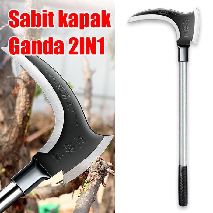 1pc sabit rumput Stainless steel Panjang Pegangan 40/60cm tahan berubah bentuk sabit sawit maia kuat