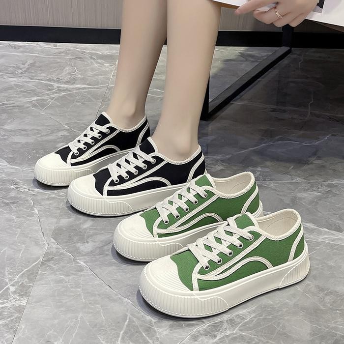 

Setu Yujin Sepatu Lebaran Wanita Sneakers Kasual Karet Canvas Casual Shoes 071