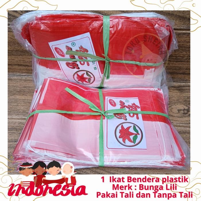 Bendera Plastik Merah Putih 1000 Lembar Merk Bunga Lily Nusa Indah