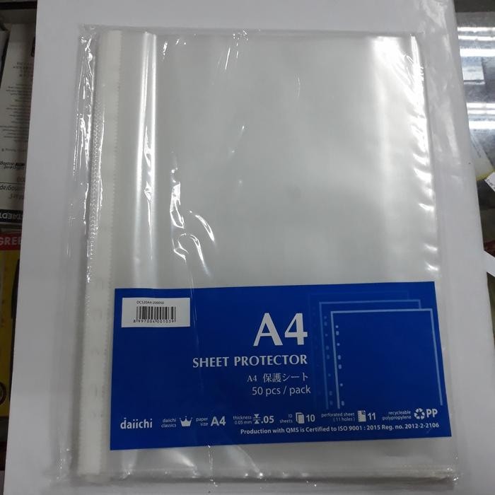 

PP pocket / sheet protector A4 Daiichi (per karton isi 42 pak )