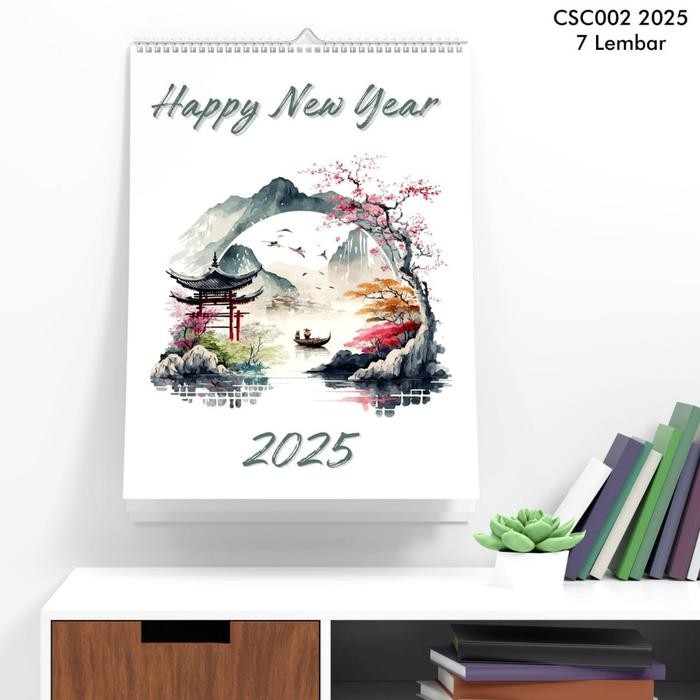 

Kalender Dinding Aesthetic 2025 7 Lembar Motirf Pemandangan Chinese