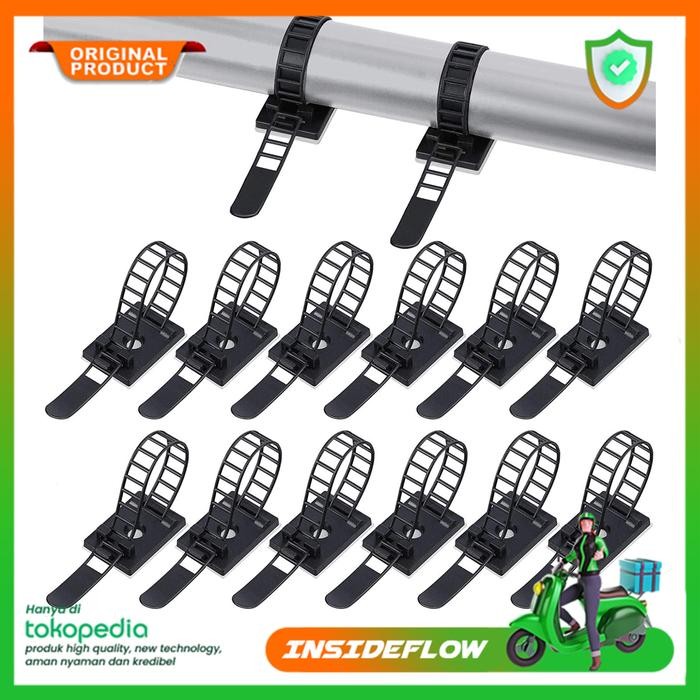 Kabel Ties Tempel Tali Rivet Kabel Organizer Releasable Reusable Buka Pasang 20PCS