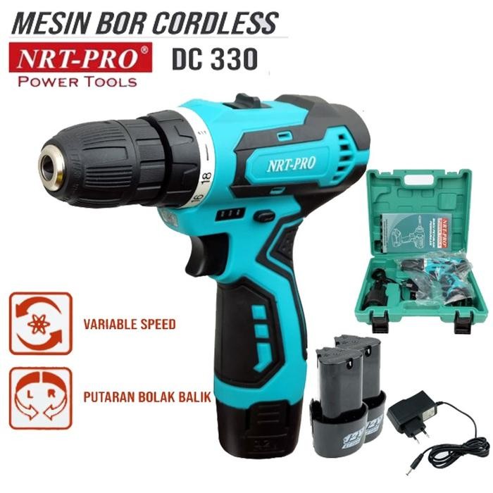 NRT-PRO 12V CORDLESS DRILL SCREWDRIVER - MESIN BOR BATERAI SET TERMURAH