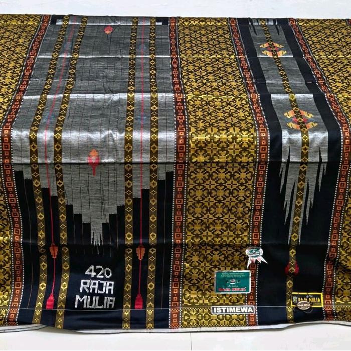 ASLI Sarung Sutera Raja Mulia 420 Terbaru - Bahan Sutera Syntetis 100% - Hitam, Corak, Motif,