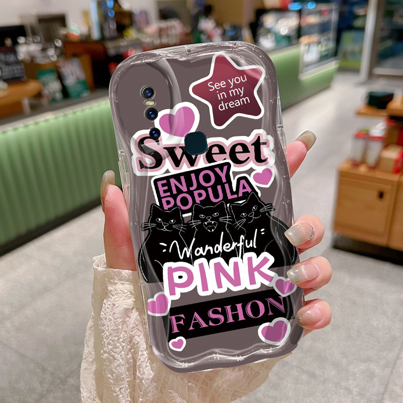 Casing Hp Untuk VIVO V15 VIVO V15 Pro VIVO V20 Pro VIVO S7 Case Casing pole Kartun Kucing Hitam Kasi