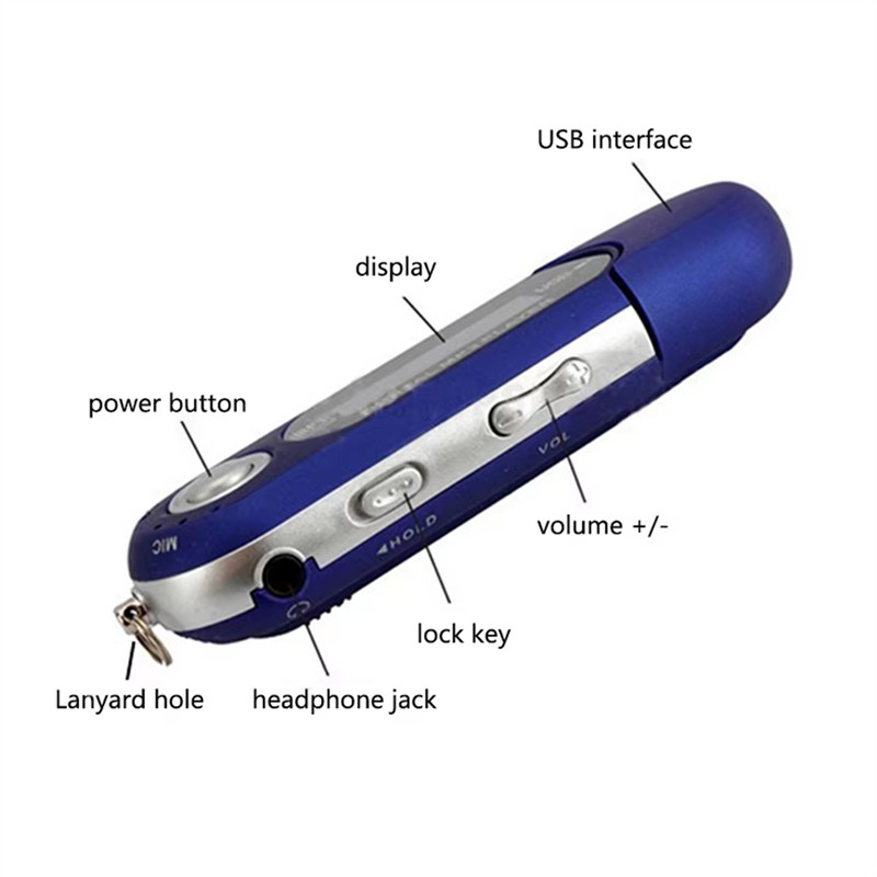 Portable USB MP3 Player Music Player Digital LCD Screen Bluetooth FM Radio Multifunction MP3 Music