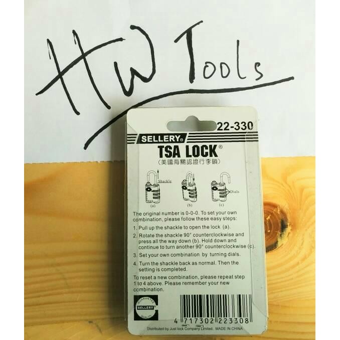 Gembok Tsa / Tsa Lock 22-330 Hitam Sellery