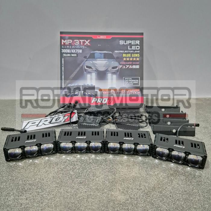 New Mini Projie Pro7 Mp.3Tx Super Led Blue Lens 4X75W / Mp3Tx / Mp 3Tx / Mini Projie 3 Mata Bluelens