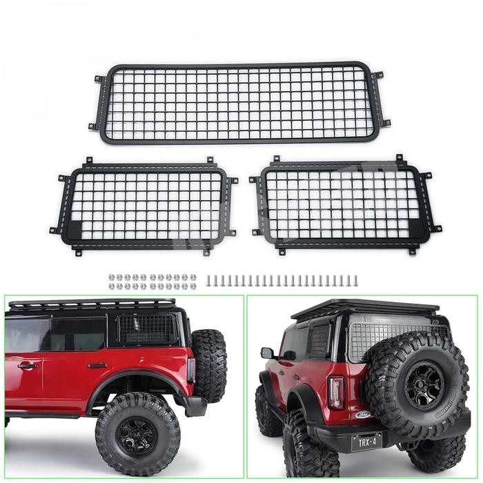 Jaring pelindung jendela Rc Trx4 Ford bronco 1/10 Window mesh trx4