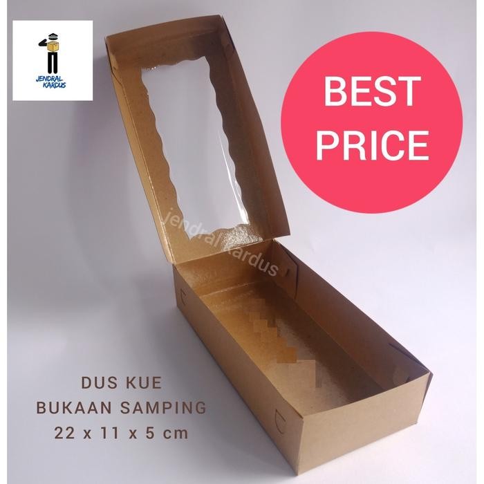 5 PCS DUS KUE BUKAAN SAMPING UK 22x11x5 DUS BROWNIES KOTAK MAKANAN Kode 36