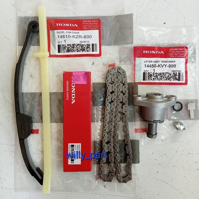 New Paket Rantai Keteng + Lidah Tensioner + Tonjokan Keteng Vario 125 Fi F1 Techno Vario 150 Fi Pcx