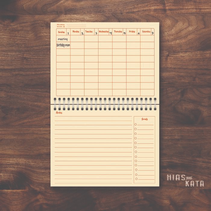 

Terlaris- Weekly Planner Book Paper Notes Goals Buku Agenda Planner A5