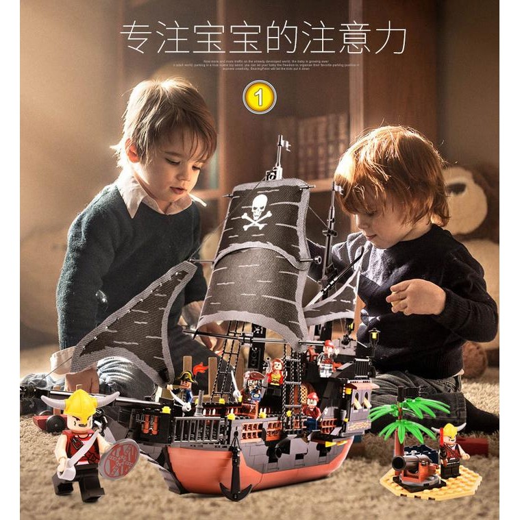 Jual 652 Pcs Bricks Kapal Bajak Laut Pirate Ship Termasuk 5 Anggota Kru
