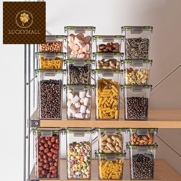 Toples Kotak Snack Kedap Udara Penyimpanan Cereal Kontainer 4 LOCK SYS Kode 321