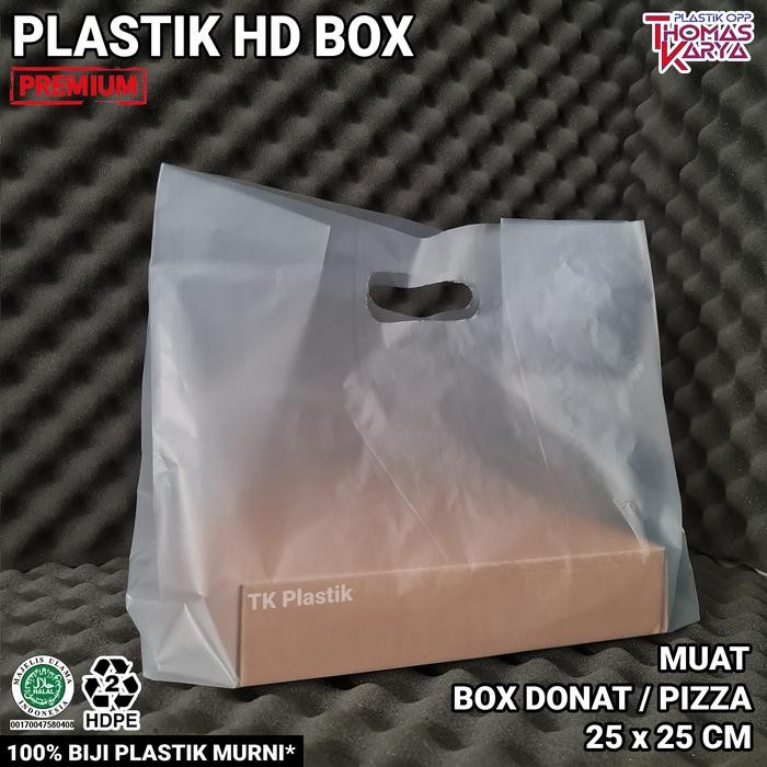Kantong Plastik Box Donat 25x25 HD Dove Dus Pizza Transparan Jinjing Kode 247