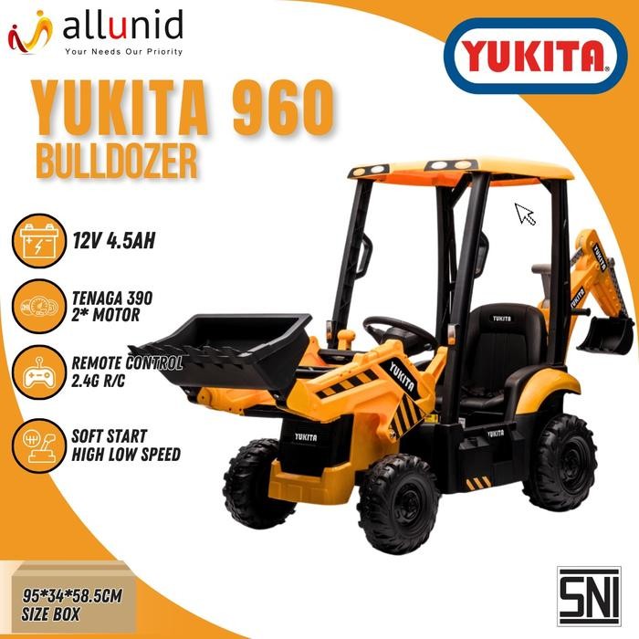 Terlaris Maenan Anak Truk Garpu Mobil Aki Yukita 960 Forklift Buldozer 12V