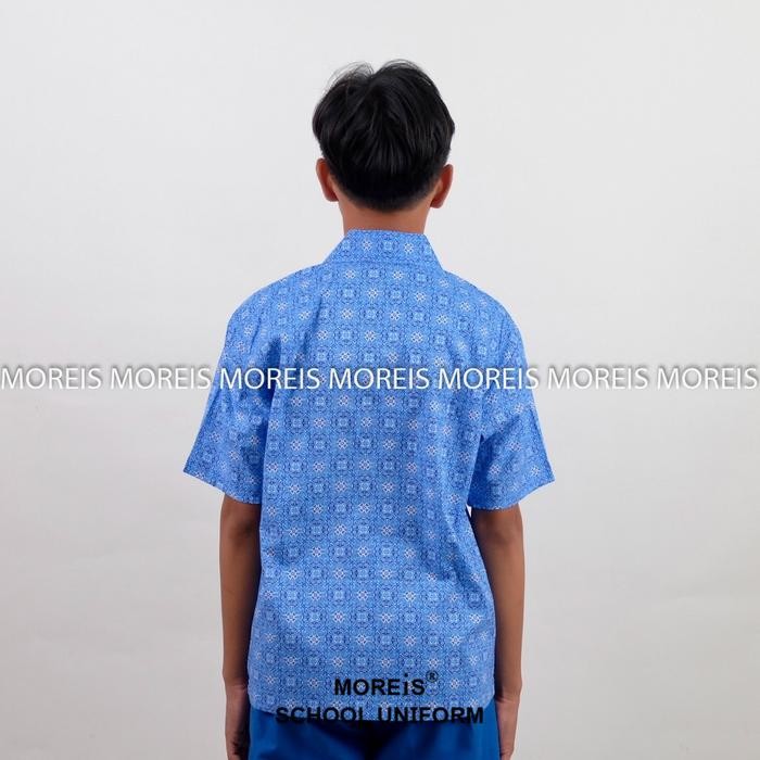 (Expert) Seragam Baju Batik SD/MI/TK/PAUD JM Biru 003