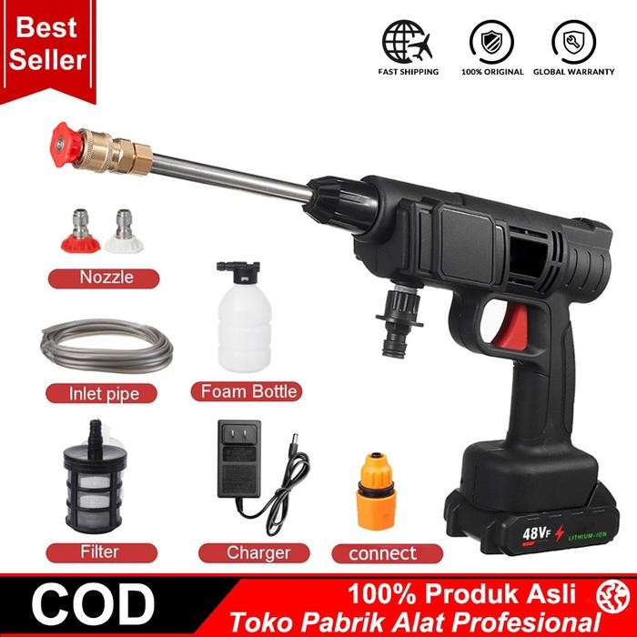 [ORIGINAL] Mesin Cuci Steam Motor Mobil Baterai 21 Volt/ 28 Volt / 48 Volt Cordless Jet Cleaner High