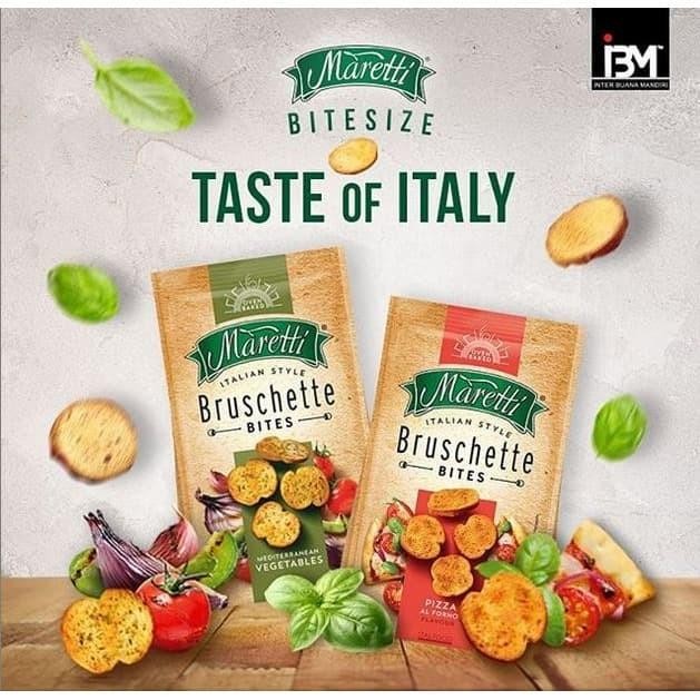 

(Expert) Maretti Bruschette Bites / Chips Snack Roti Kering Impor 70gr