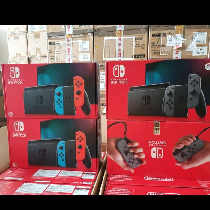 MURAH  BNIB  NINTENDO SWITCH V2 GREY JOYCON - GREY & NEON