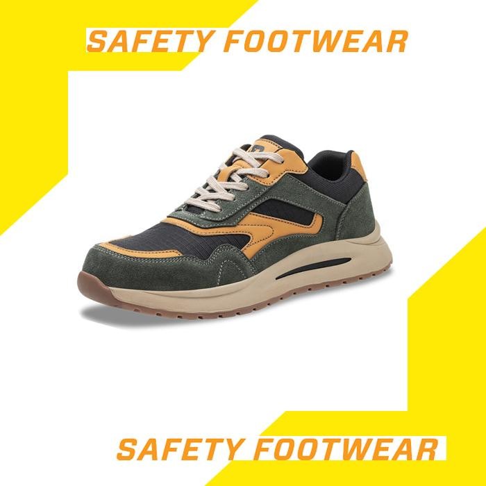 Sepatu Safety Import Pria Anti Paku Ujung Besi Sporty Safety Shoes