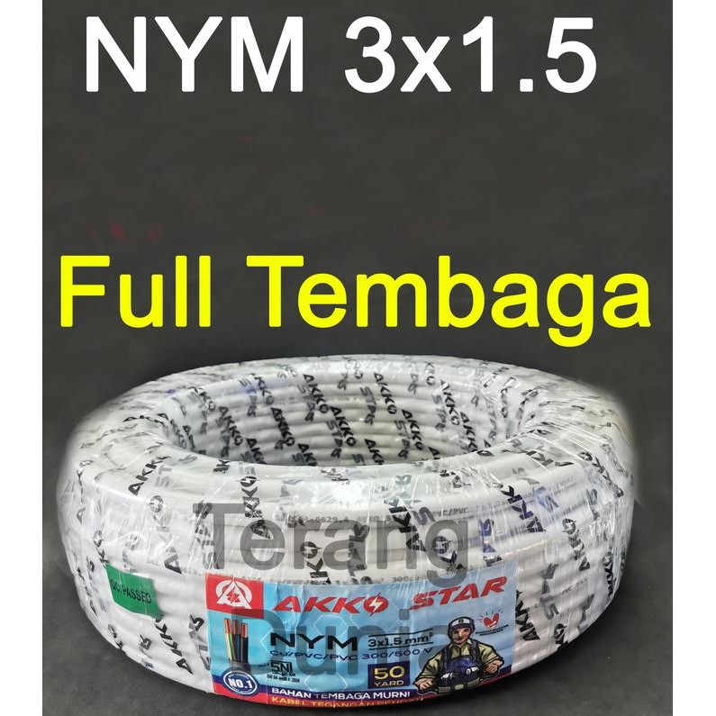 Kabel NYM 3x1.5 Kabel Tunggal 3x1.5 Kabel NYM tunggal 3x1.5 Akko