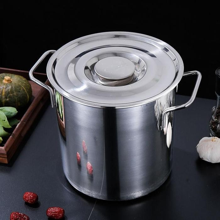 Ugo Panci Jumbo Stainless Tebal Panci Dandang Stainless Steel Panci 5Liter 12Liter Dandang Bakso