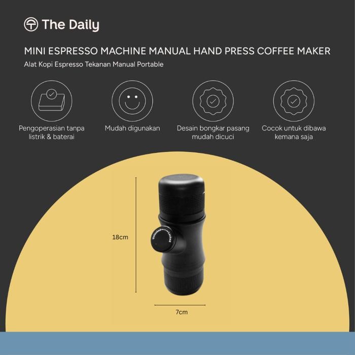 Mini Espresso Machine Manual Hand Press Coffee Maker - Alat Kopi Espresso Tekanan Manual Portable