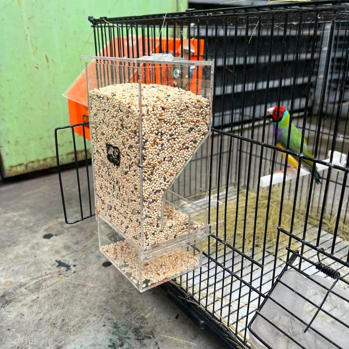 Dispenser Pakan Burung Finch Besar Kenari Parkit Gould Amadine Emprit