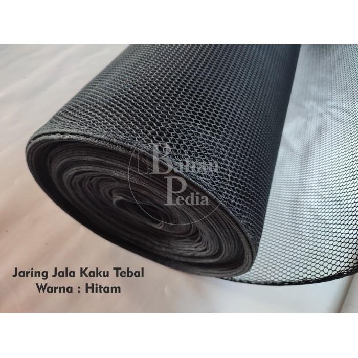 (Expert) [Meter] Bahan Jala Tebal Kaku Kain Jaring Lapisan 100 x 150 cm - Hitam