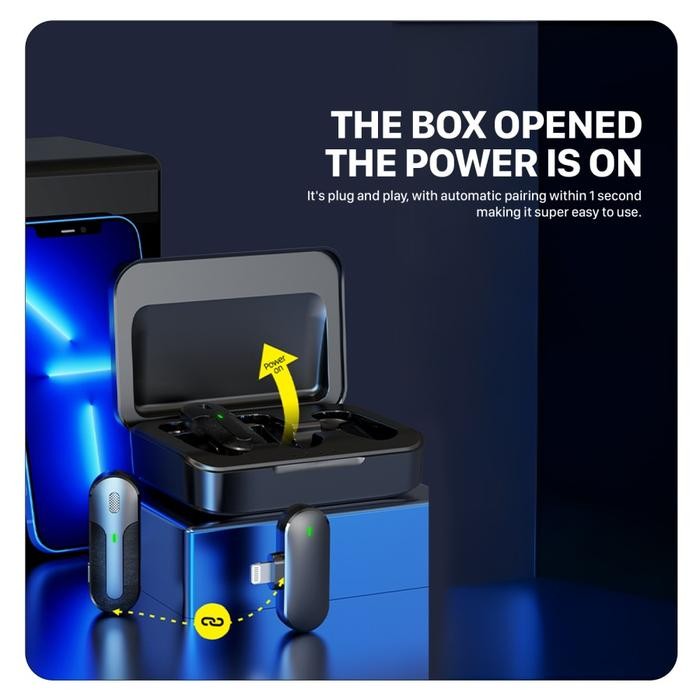 KIIP M8 MICROPHONE MIC WIRELESS CLIP ON DUAL PORTABLE TYPE C LIGHTNING