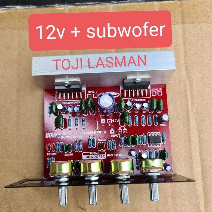 Power Aktif Stereo Tda2005 Tda 2005 + Subw Subwofer 12V 12Volt 12 V