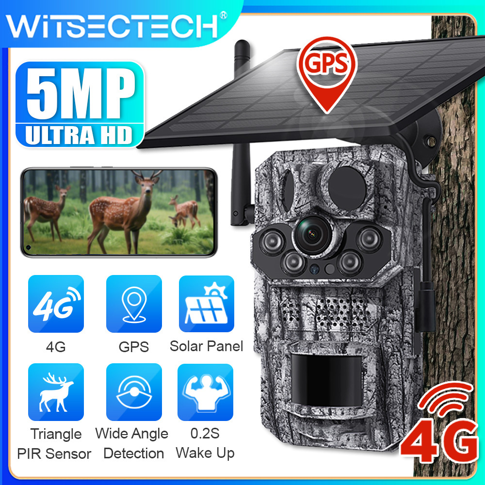 Ucon 4G Solar Camera Cellular Trail Camera Outdoor Hunting Security Camera Pir Motion Activated 0.2S