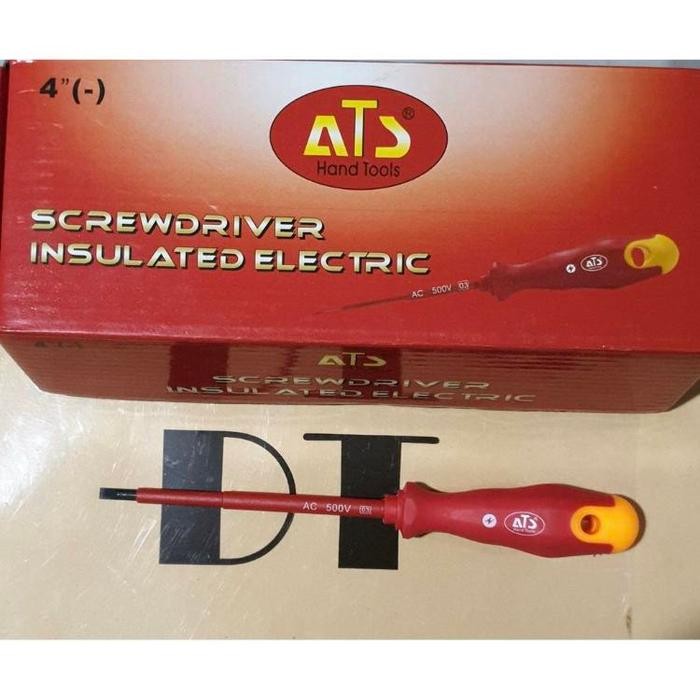 Obeng Elektrik ATS 4in - Obeng Listrik Karet Magnet 4 Minus Ins