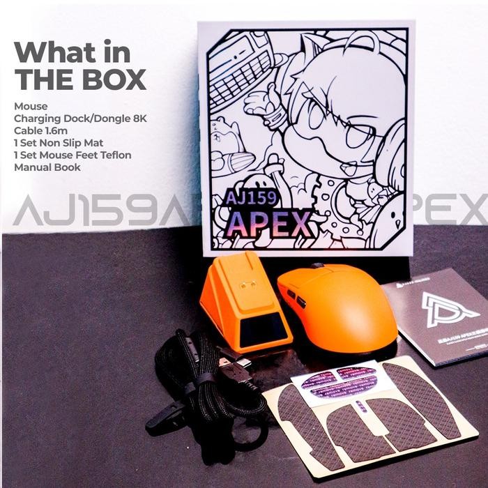 (Expert) Ajazz AJ159 AJ-159 APEX Wireless Gaming Mouse Triple Connection with Charging Station