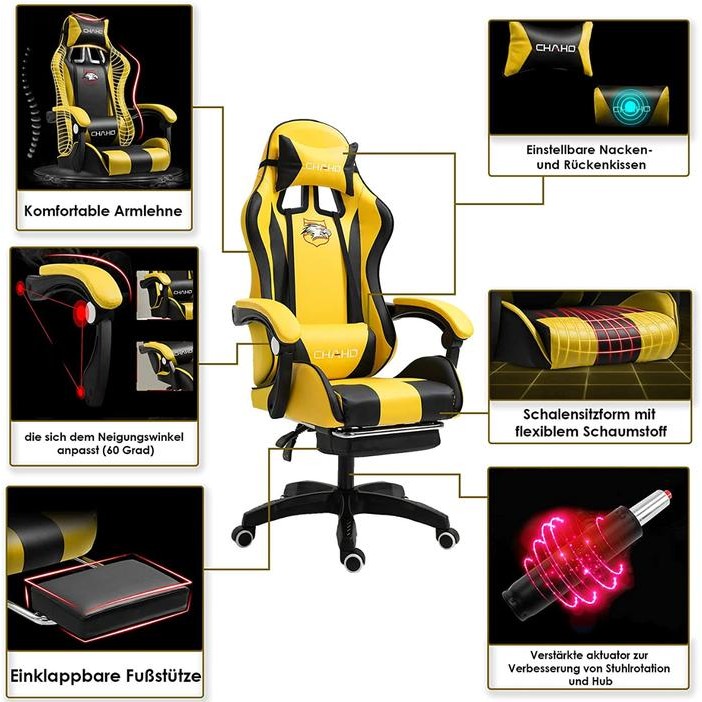 (Expert) Kursi Gaming Chair Computer Bangku Gaming Game Chaho Murah