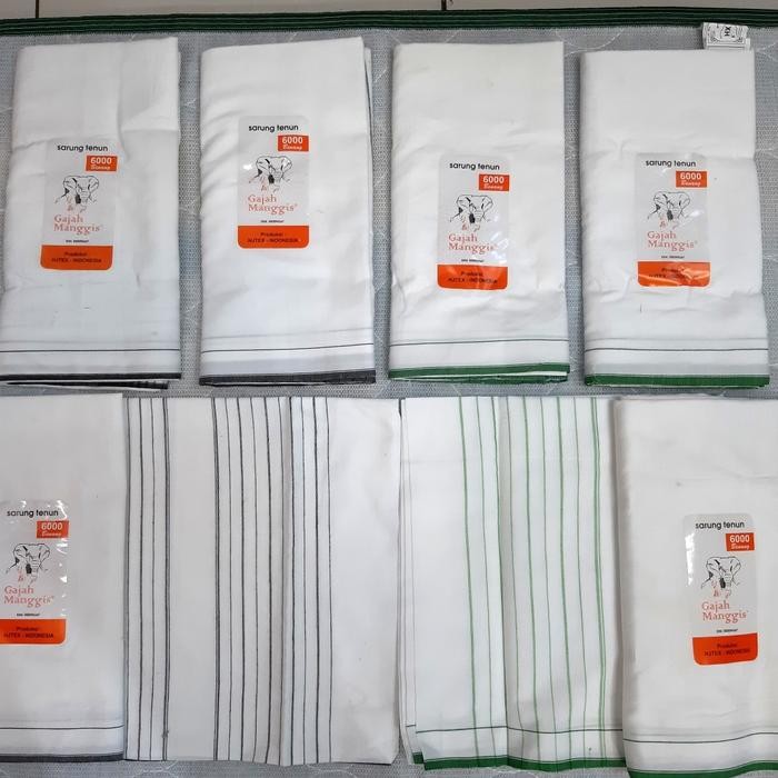 sarung putih polos gajah manggis