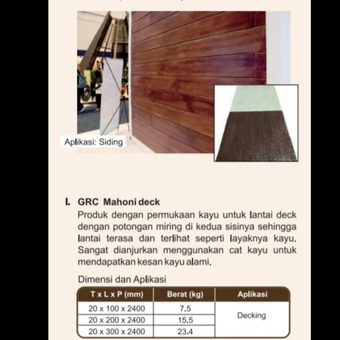 (Expert) GRC Motif Serat Kayu 20mm Varian / Mahoni Deck / Lisplank Dek