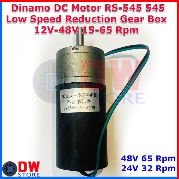 TERLARIS.. Dinamo DC Motor RS-545 RS545 545 Slow Speed Reduction Gearbox Gear Box DC 12V-48V