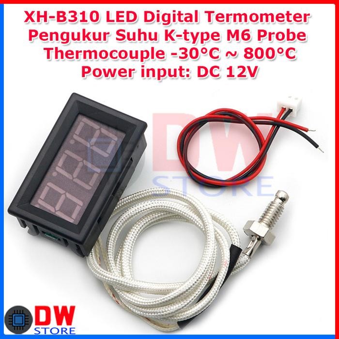 TERLARIS.. XH-B310 Thermometer LED Digital Sensor Probe K Termometer Suhu -30 800