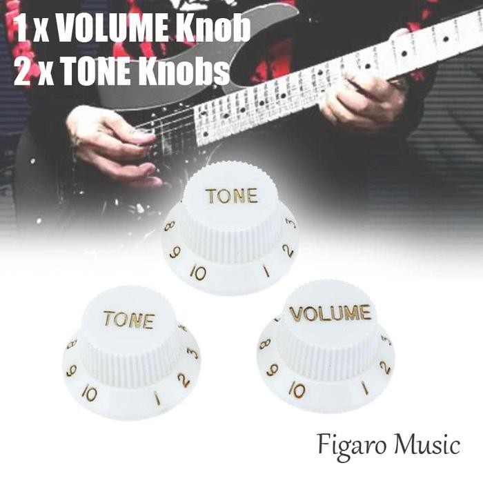 Kesuor- Knop Gitar Ibanez Fender - Knob Volume Tone Potensio Control - Putih