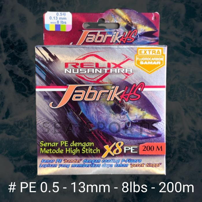 SENAR PE JABRIK HS X8 JABRIK 200 METER JABRIK 300 METER PE RELIX NUSANTARA MULTICOLOR SENAR PANCING