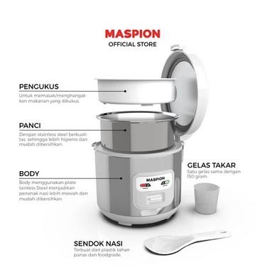 Maspion MRJ 1003 TSS Magic Com Mini 1 Liter Stainless