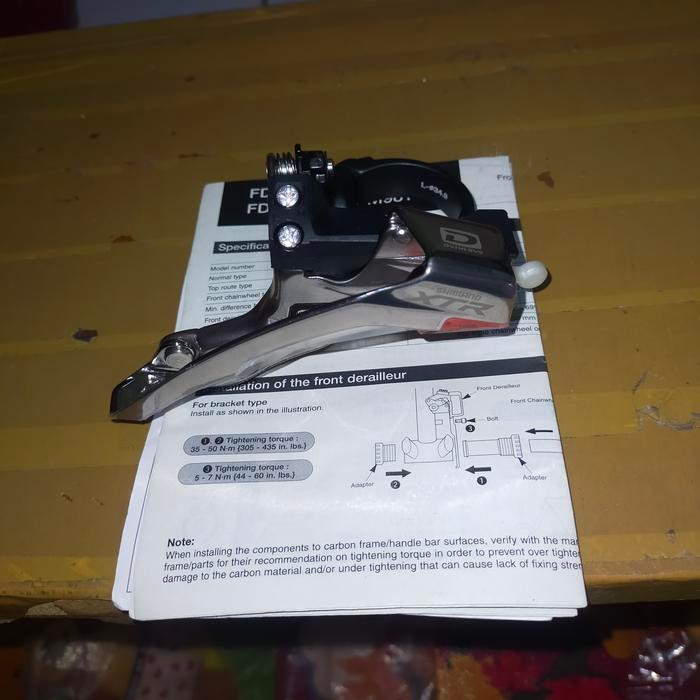 Fd Xtr M-980 3Speed Clamp 34.9 Mm Tarikan Atas Bawah Not Deore Xt
