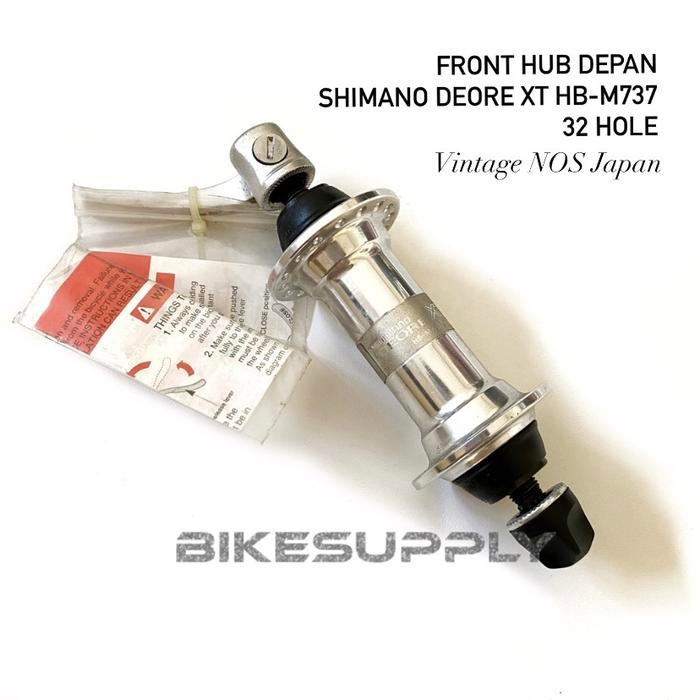 Front Hub Depan Sepeda Merk Shimano Deore Xt Parallax M737 Lubang 32 H / 36 Hole (32H /36H) Japan