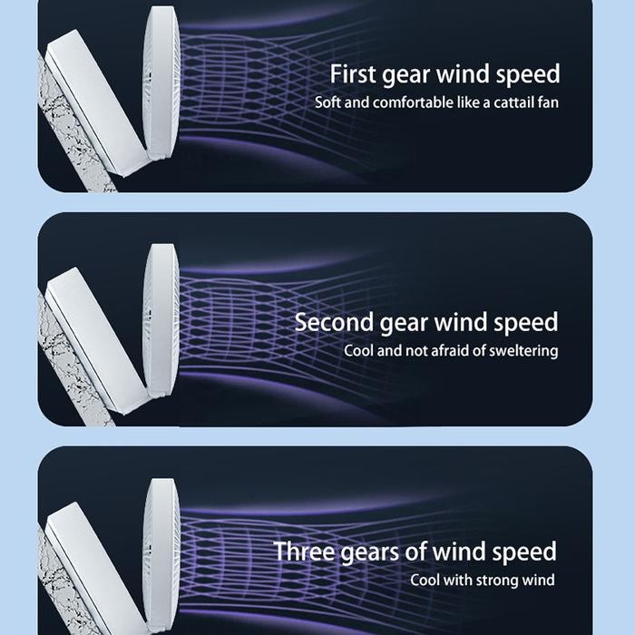Kipas Angin Fan Portable Usb Kipas Meja Led Display Kipas Portable Leher Baterai Tahan Lama Baterai