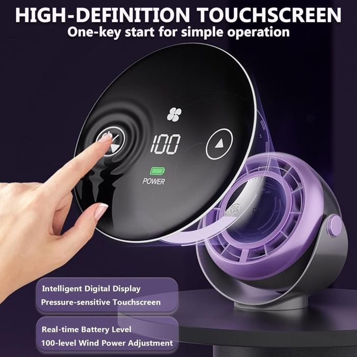 Uplu Silent Usb Desktop Fan Kipas Angin Mini Meja Dinding Strong Wind 100 Gear Speed Digital Display