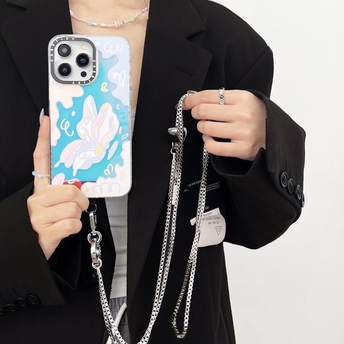 

Ready- Metal Love Long Chain Mobile Phone Rope Gantungan Hp Di Leher