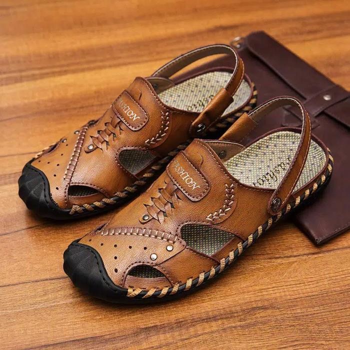 sepatu sandal pria kulit asli produk import OX